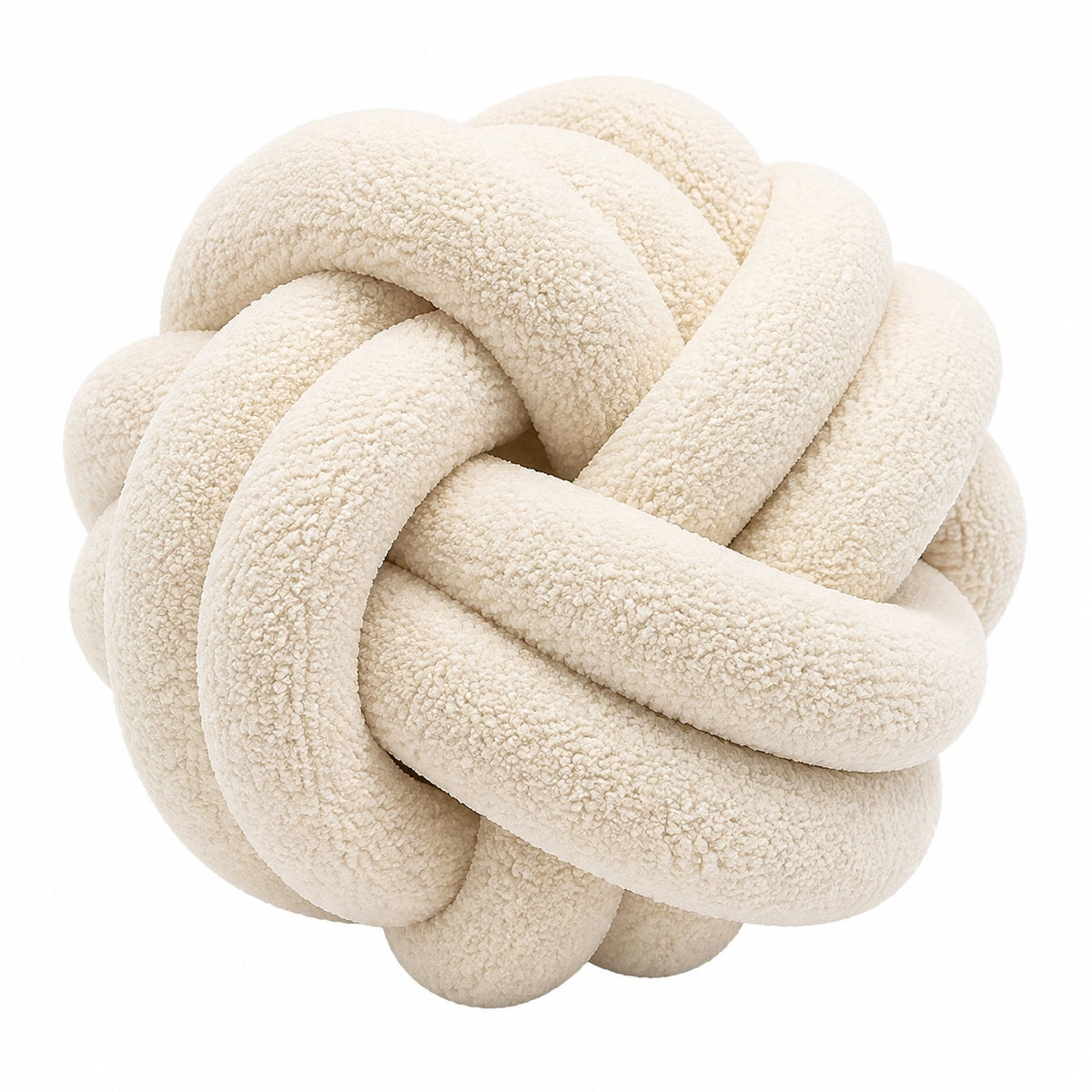 Cuscino decorativo a nodo 30 cm in tessuto bouclé avorio stile moderno