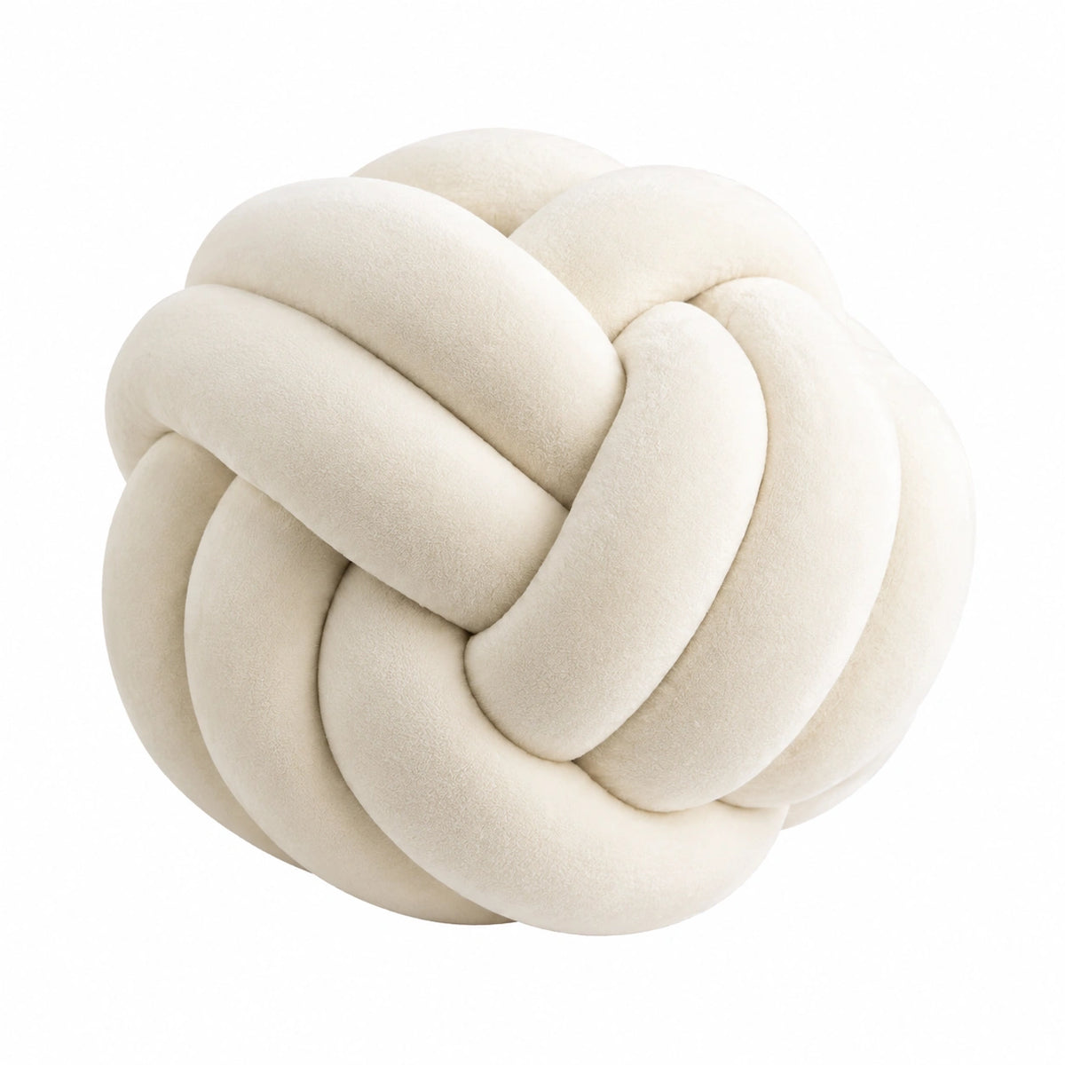 Cuscino decorativo annodato 30 cm in tessuto beige morbido stile moderno