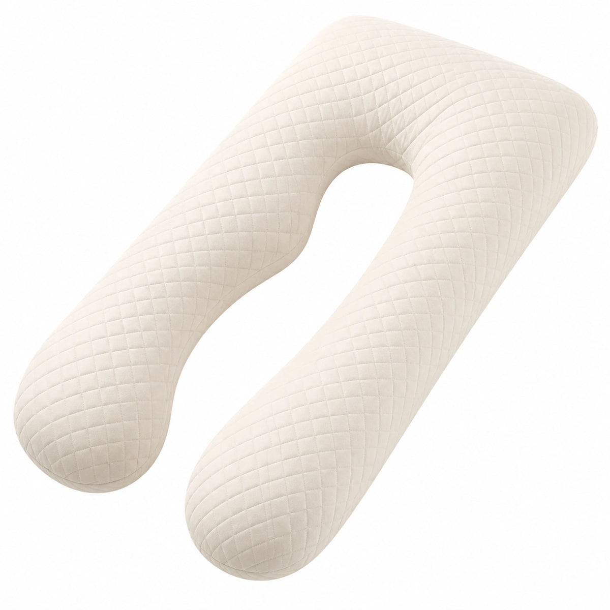 Cuscino gravidanza a U 140 cm in tessuto trapuntato avorio - supporto per il riposo