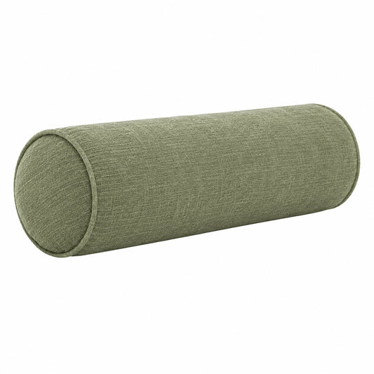 Cuscino cilindrico 20 x 50 cm in tessuto verde salvia per supporto decorativo